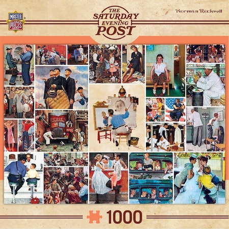 Masterpieces Masterpieces 71621 19.25 x 26.75 in. Norman Rockwell Saturday Evening Post Rockwell Collage Jigsaw Puzzle - 1000 Piece 71621